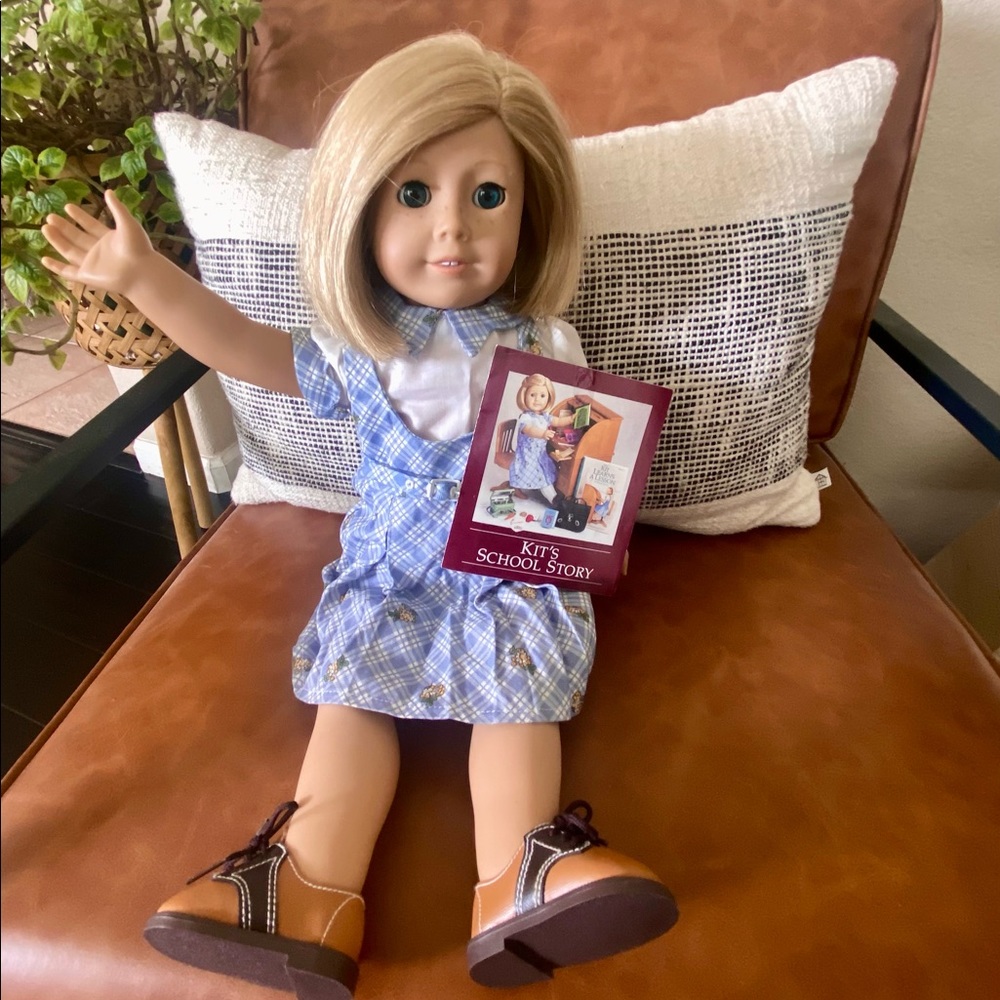 American girl, kit kittredge, pleasant company doll + school outfit & shoes